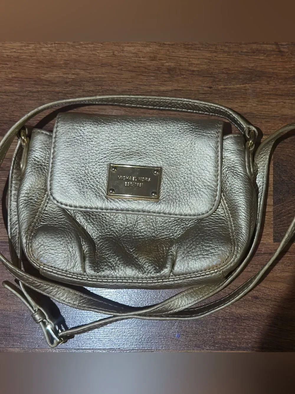Michael Kors Metallic Rose Gold Crossbody Bag